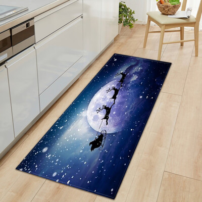 

Carpet Christmas Santa Claus Elk Cartoon Print Area Rug Soft Floor Pad Doormat For Kitchen Living Dining Dorm Room Bedroom Decor