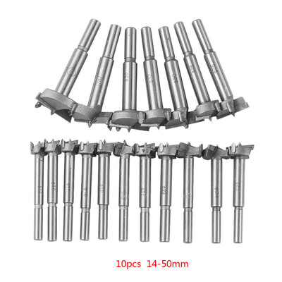 

10PCSSet 14-50MM Woodworking Fat Wing Drill Bit Tungsten Steel Alloy Hole Opener Self Centering Hole Saw Cutter