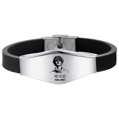 

Kpop BTS EXO GOT7 Black Pink Seventeen Twice Stainless Steel Sports Bracelet Combination Logo Adjustable Bracelet