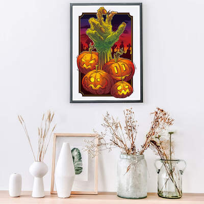 

Wall Decals Waterproof DIY Decals Pumpkin Ghost Hand Halloween Horror Wall Sticker Bedroom Living Room Decoration
