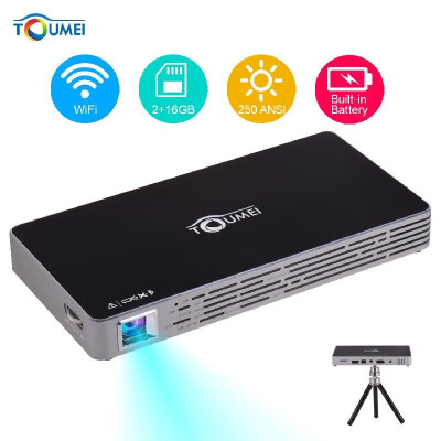 

TOUMEI Mini Portable Smart Projector DLP 1080P Supported 250 ANSI Lumens 216GB Dual-band WiFi & BT Home Theater Video Projector W