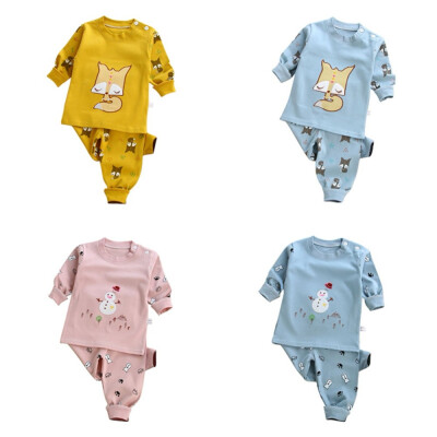 

Children Clothing Set Baby Girl Underwear Autumn Long Sleeve Cartoon T-shirt Pants Fashion Boy Clothes Set Children Clothing