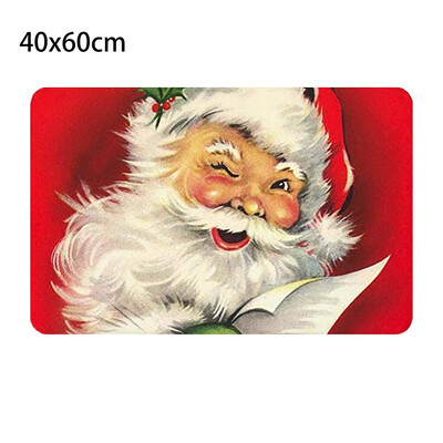 

Gobestart Christmas Print Doormat Xmas Kitchen Bathroom Anti-Slip Floor Mat Carpet Foot Pad Rug
