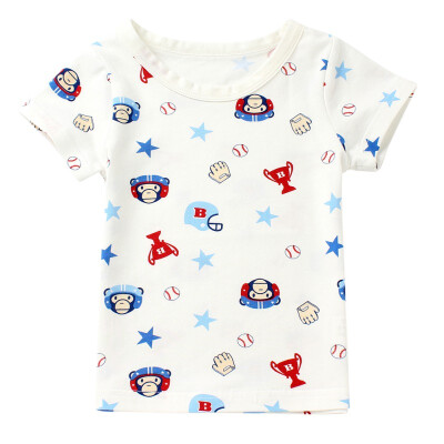 

Summer Kids Boys T-shirt Lovely Cartoon Print Short Sleeves Boys Girls Baby Cotton T-shirt Childrens Clothing