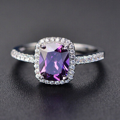

Sterling Silver Rings Jewelry Natural Sapphire Gemstones Opal Birthstone Bride Princess Wedding Ring