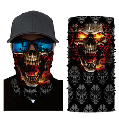 

Motorcycle Head Scarf Balaclava Face Shields Skull Ghost Bandana Scarf Mask Balaklava Neck Warmer