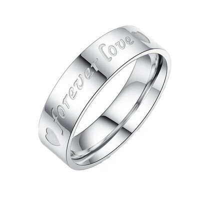 

Hot 1 PC Fashion Jewelry Stainless Steel Couple Rings Forever Love Ring for Lovers Gifts