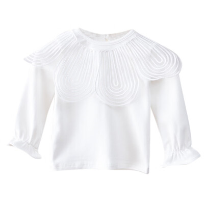 

New Autumn Baby Girl Clothes Cute Long Flare Sleeve Solid Kids T-Shirts Tops Casual