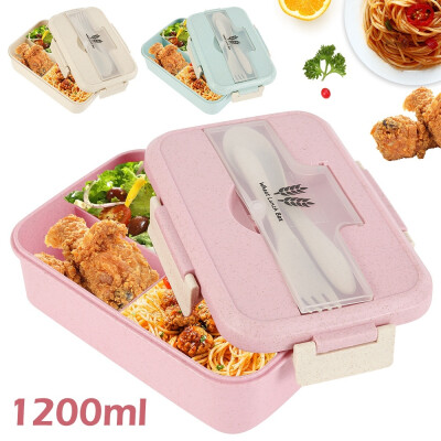 

Microwave Lunch Box Wheat Straw Dinnerware Food Storage Container Children Kids School Office Portable Bento Box