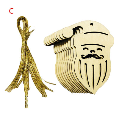 

Tailored 10PC Christmas Wood Chip Tree Ornaments Xmas Hanging Pendant Decoration Gifts