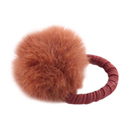 

1pcs Fake Rabbit Fur Ball Elastic Hair Band Cute Girls Hairband Children Fur Ball Elastic Hair Band Rope Hair Accessories