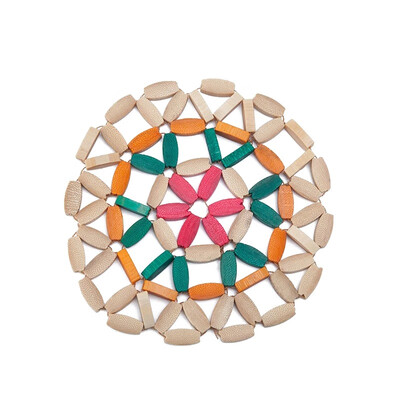 

1PC Hollow Bamboo Kitchen Utensils Pot Coffee Cup Thickened Circular Bowl Table Mat Drink Coaster Placemat Round Shape