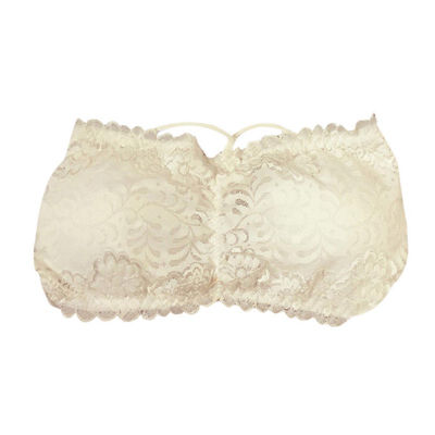 

COCKCON Sexy Tube Top Women Backless Soft Lace Solid Black White bandeau top 2018 Fashion Trim Bra Double Cross strapless Top