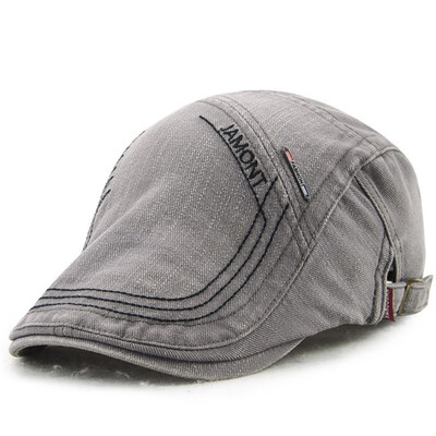 

Jamont Retro Cotton Newsboy Caps For Men Letters Embroidery Beret Hats British Style Duckbill Visor Male Boina Gorras Planas