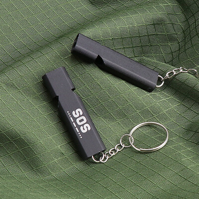 

Double Pipe High Quality Whistle High Decibel Stainless Steel Outdoor Emergency Survival Whistle Keychain Cheerleading Whistle