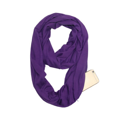 

Ladies Scarfs Autumn Winter Warm Solid Black White O Ring Scarves 2018 New Soft Zipper Pocket Loop Scarf Women Fashion