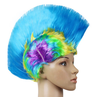 

Morden Style Rainbow Mohawk Hair Wig Rooster Fancy Costume Punk Rock Halloween Party Decor Festive & Party Supplies