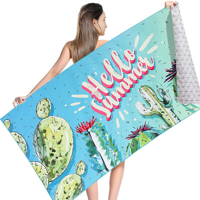 

Gobestart Cute Double-Sided Printed Beach Towel Poncho Swimwear Pool Blanket