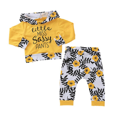 

Baby Clothes Autumn Long Sleeve Flower Print Hoodie Sweatshirt TopsPants Trouser Costume Set Baby Girls Boys Clothes Set