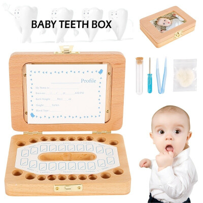 

Willstar Baby Tooth Box Wooden Handmade Rectangular Baby Teeth Durable Tooth Preservation Box Suitable for Boys&Girls