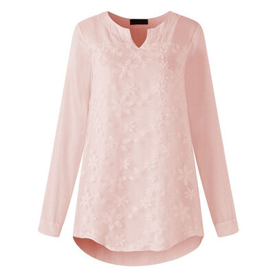

Spring Summer Women White Shirt Long Sleeve Shirt Korean Lace Flower Embroidery Blouse Ladies Streetwear Elegant Women Tops