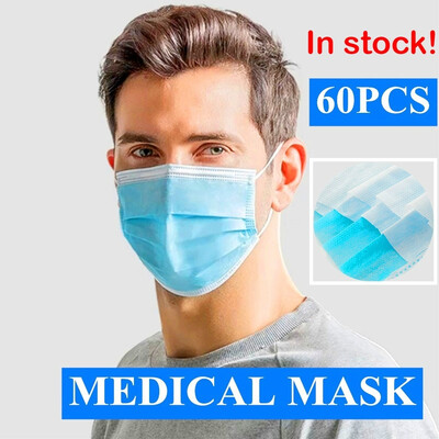 

204060PCS Medical Mask Medical Surgical Disposable Face Masks Mouth Mask Non-Woven Soft Breathable Mask