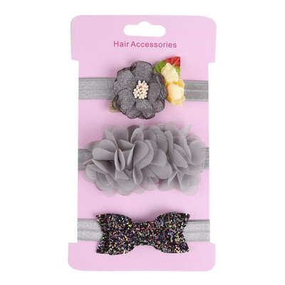

Pack Of 3 Baby Girl Cute Lace Stretch Sequin Bow Elastic Headband Molding Hair Band Accessories Party Accessories Headband
