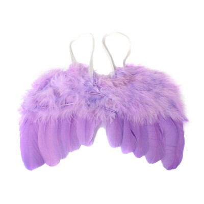 

Newborn Baby Angel Feather Wing With Lace Flower Headband Set Photo Props Outfit Costume