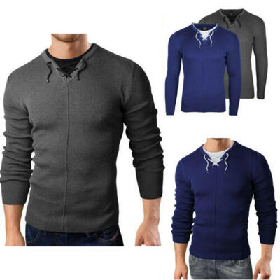 

Mens Winter Warm Cotton Crew Neck Pullover Jumper Knit Sweater Tops Basci Tee