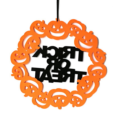 

Halloween Pumpkin Circle Hanging Ornaments Door Decor&Wall Signs Party Home Decoration Halloween Holiday Supplies