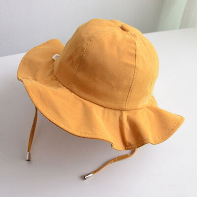 

Summer Baby Sun Hat Girls Bucket Beach Cap Wavy Brim Infant Toddler 6-24 Months