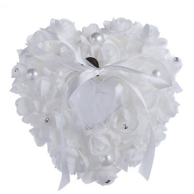 

Wedding Heart-shape Flowers for Wedding Ring Box Pillow Valentines Day Gift Ring Pillow Cushion Bridal Ceremony Wedding Decor
