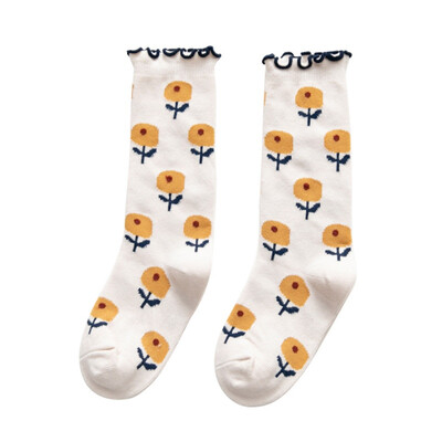 

1-12T Baby Girl Cute Socks Cartoon Print Cotton Long Socks Infant Children Soft Crib Leg Warmer