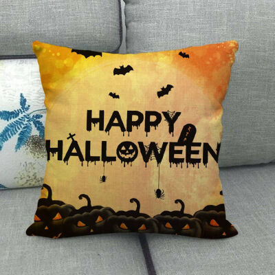 

1pcs Pumpkin Print Cotton Linen Cushion Cover Pillow Case Sofa Home Cat Lovely