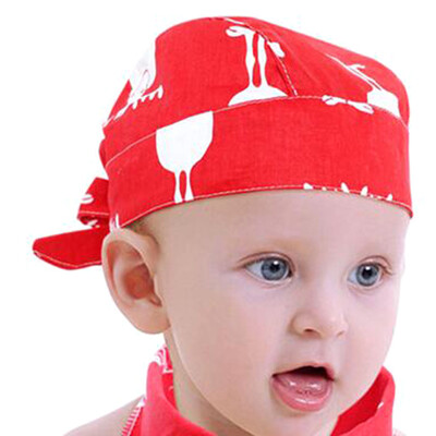 

Baby Boy Girl Summer Thin Pirate Hat Toddler Cap Cotton Triangle Saliva Towel