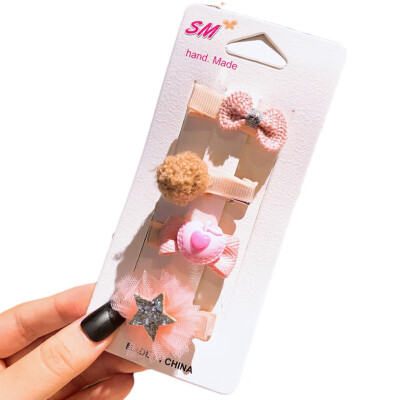 

4 Pcs Hair Pin Childrens Hair Accessories Baby Hairpin Set Combination Princess Cute Kids Baby Hair Card Head wear