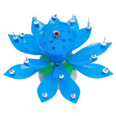 

DTY Party Decorations Art Musical Candle Lotus Flower Happy Birthday Party Gift Rotating Lights Decoration 14 Candles Lamp