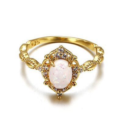 

1pc Elegant Ring Fashion White Wedding Jewelry Gold Color Filled Engagement Promise Rings for Women