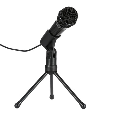 

SF-910 Professional 35mm Condenser Microphone Sound Studio Podcast w Stand For Skype Desktop PC Notebook Black