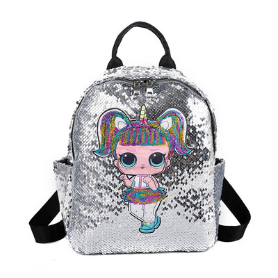 

Fashion Sequin Pu Shoulder Bag Children Bag School Backpacks