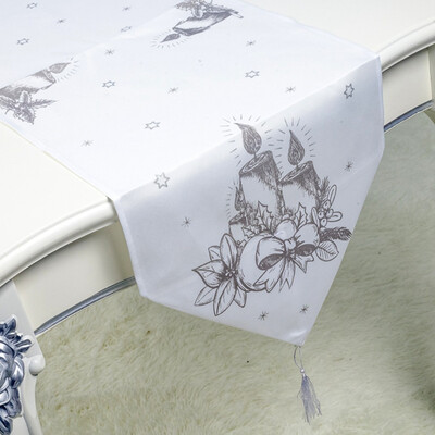 

1Pc 35X200Cm Christmas Table Runner Mat Tablecloth Christmas Flag Home Party Table Decoration For Christmas Table Runner