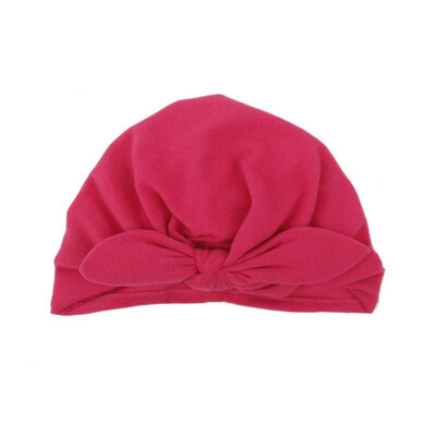 

0-1T Newborn Hats Baby Bowknot Solid Color Girls Boys Caps Baby Hat Infant Turban Elastic Cap