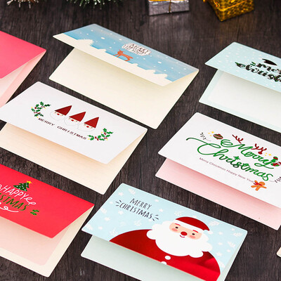 

9Pcs Merry Christmas Greeting Card Winter Gift Cards Christmas Decoration Postcard