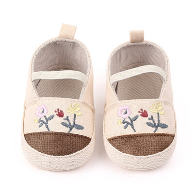 

New Soft Sole Casual Baby Shoes Breathable Embroidery Flower Print Anti-Slip Casual Sneakers Toddler Soft Soled Walking Shoes