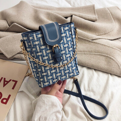 

Tailored Womens Fashion Coin Purse Woven Linen Bag Patchwork Casual Bag Shoulder Bag