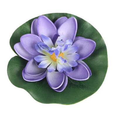 

5PCS Artificial Lotus Water Lily Floating Flowers with Leaves for Home Garden Pond Aquarium Wedding Holiday Party Garden Decor