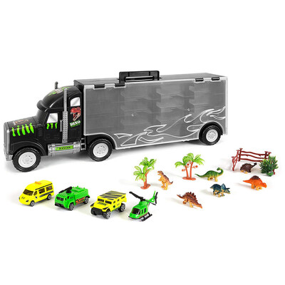 

YIWULA22in 16-Piece Kids Giant Transport Carrier w Dinosaur FiguresHelicopter