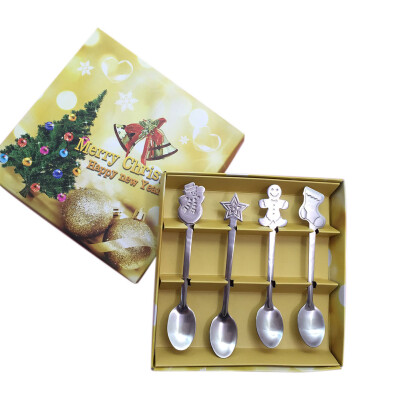 

4 Pcs\Set Christmas Coffee Spoons Stainless Steel Coffee Spoon For Kid Drinking Tea Spoon Christmas Tableware