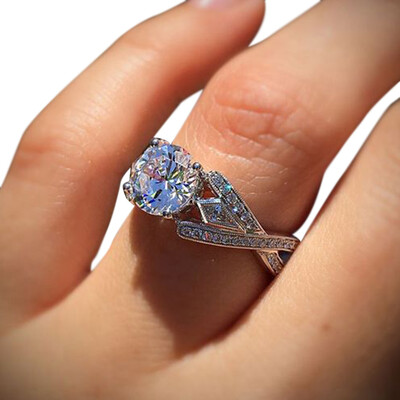 

European And American Women Ring Inlaid Zircon Couple Ring Engagement Ring