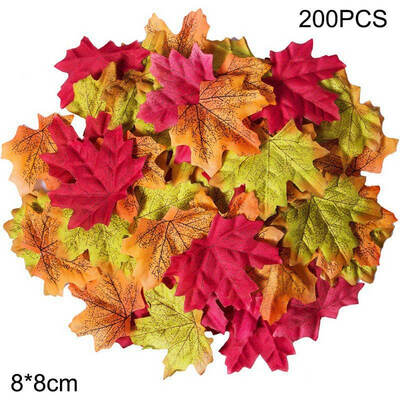 

200500 Pcs Simulation Colorful Maple Leaf Decoration Festive Party Supplies Artificial Plant